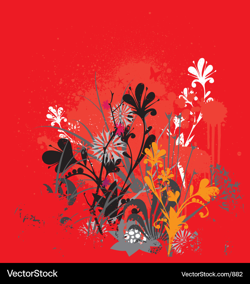 Floral Grunge Blossom vector image