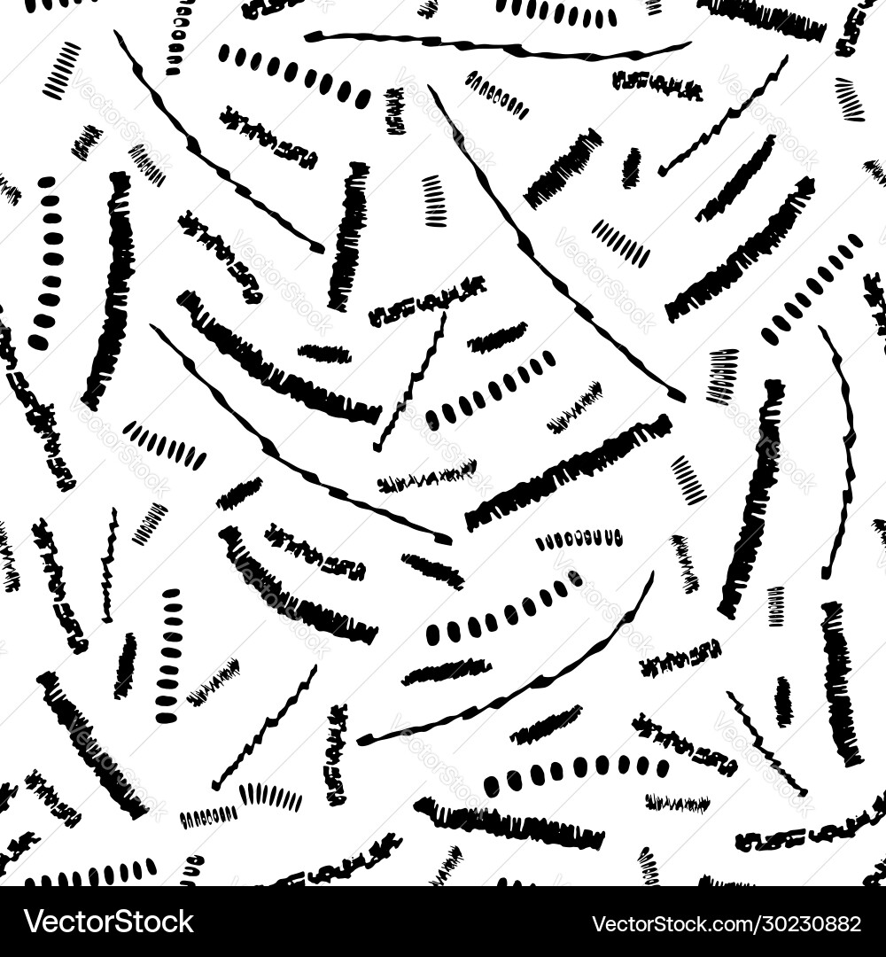 Grunge pattern with mess ink brush strokes Vector Image
