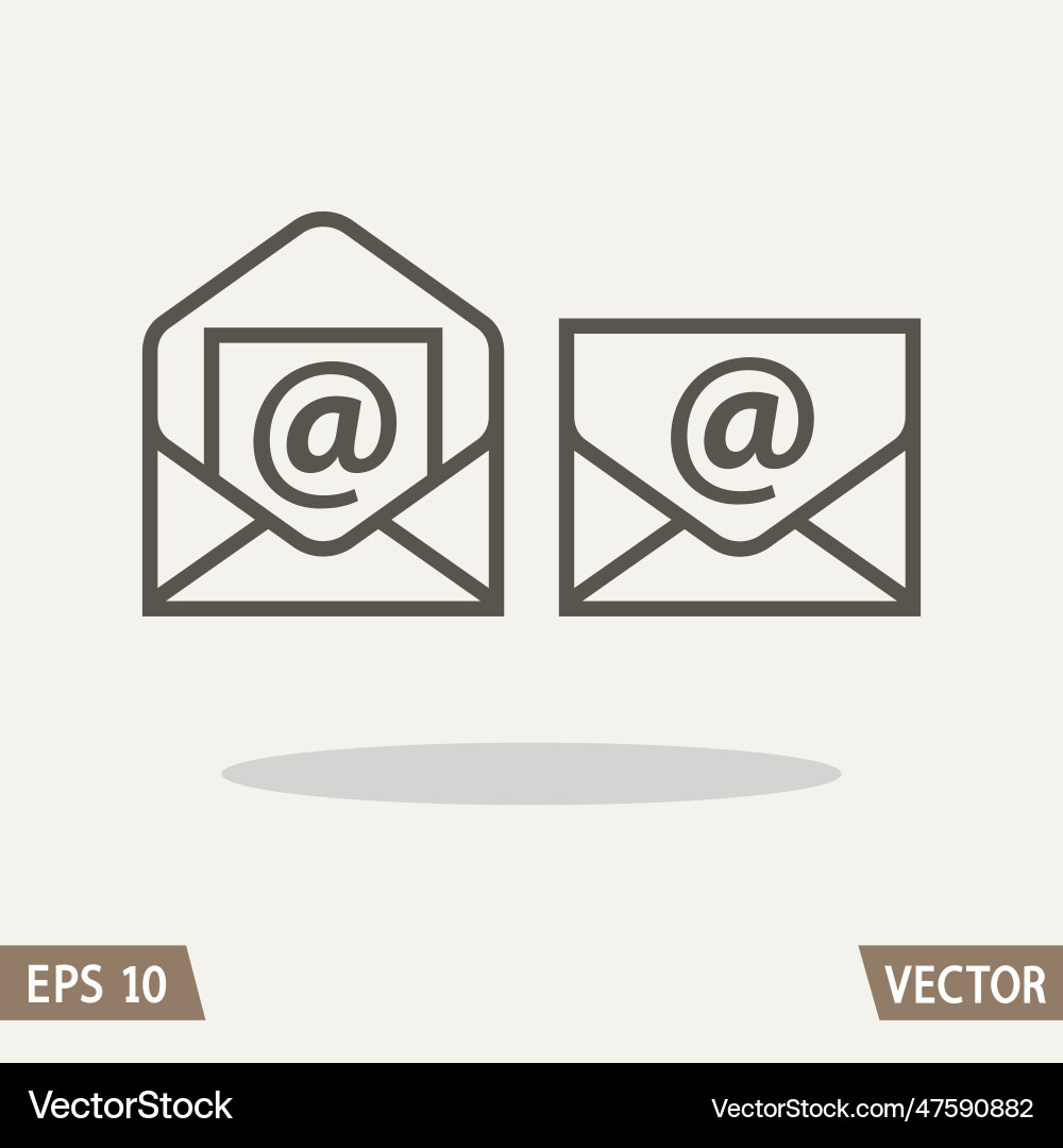 Mail flat icon set envelope and e-mail symbol Mail flat icon set envelope and e-mail symbol Vector Image