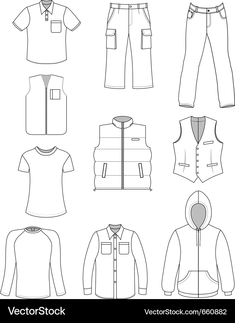 Man clothes collection vector image