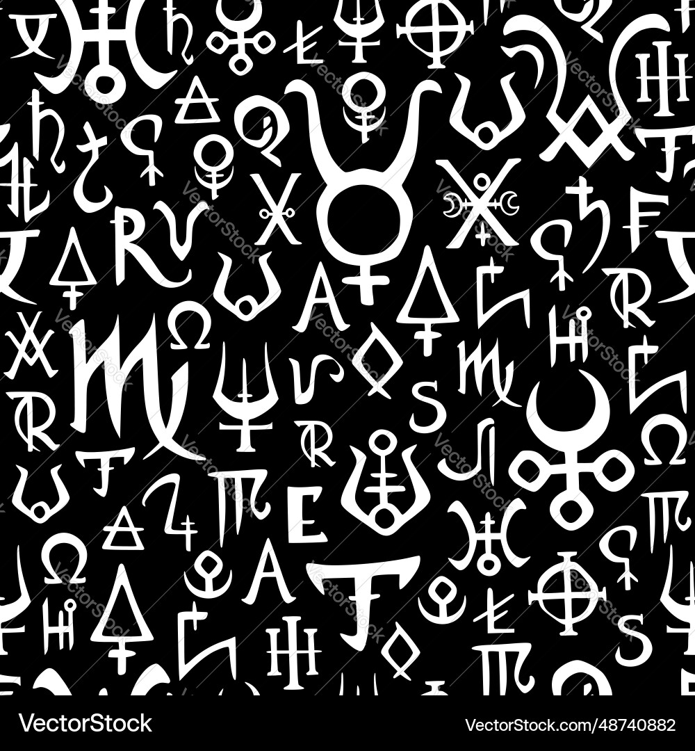Mystische Alchemische Symbole Muster Vektorbild
