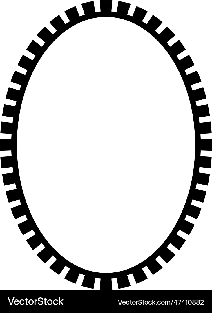 Oval frame round border design shape icon Vector Image