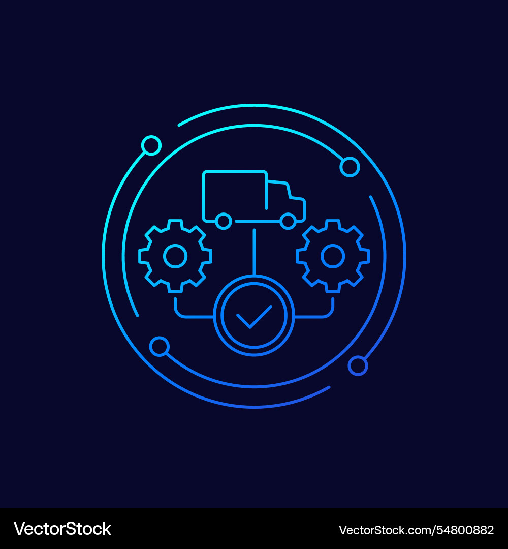 Scm supply chain management icon in linear design Vector Image