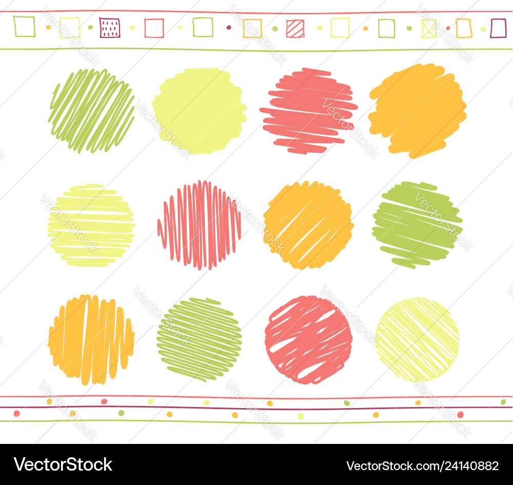 Set of scribble elements Set of scribble elements Vector Image