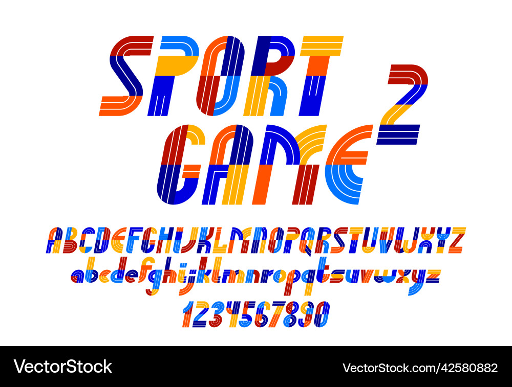 Sport geometrische Schriftzeichen Alphabet stilvoll Sport geometrische Schriftzeichen Alphabet stilvoll vektorbild