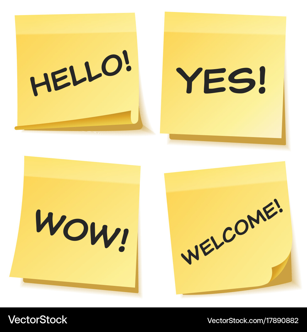 Sticky note with text and shadow isolated Vector Image