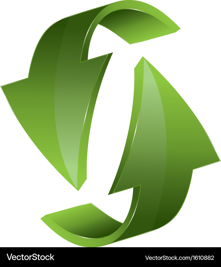 Two three dimensional arrows Vector Image