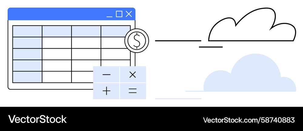 Cloud-based financial application for calculations Vector Image