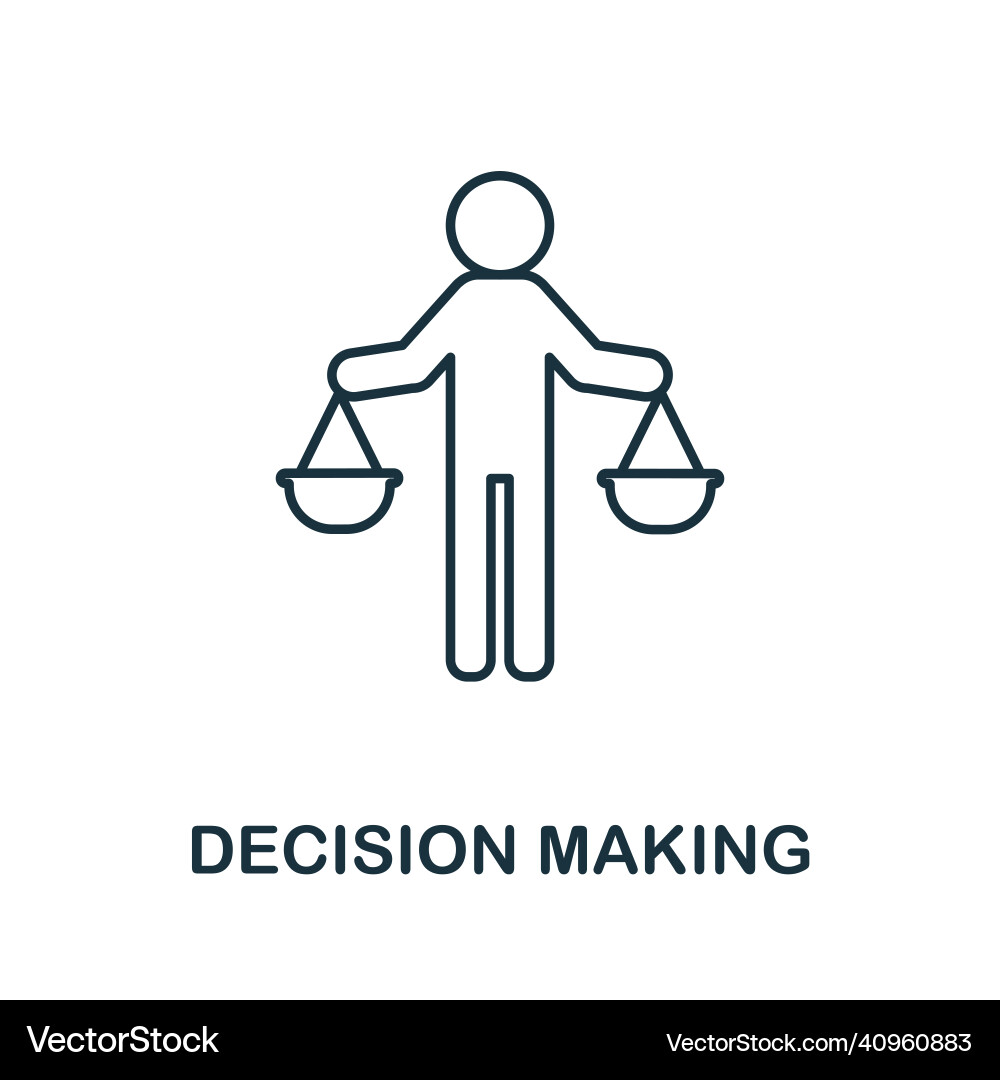 Decision making icon line element from corporate Decision making icon line element from corporate vector image