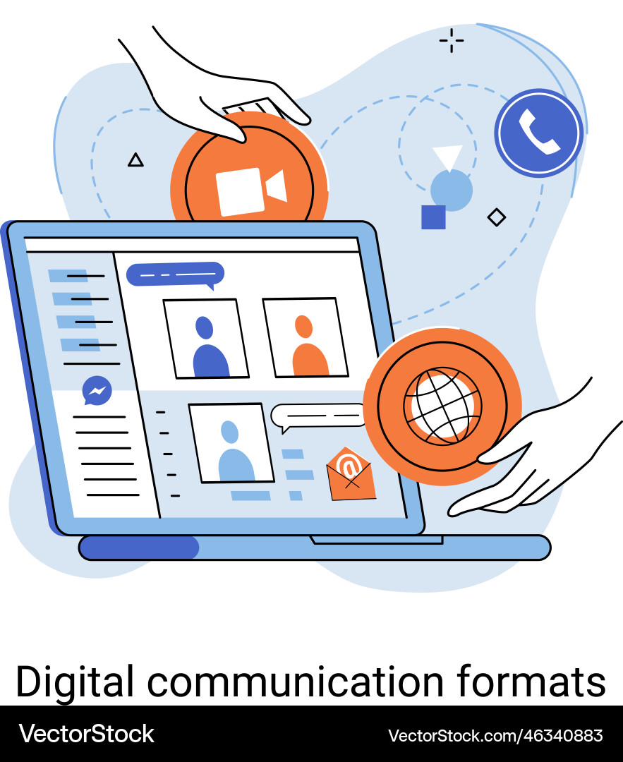 Digital communications formats chat messages Digital communications formats chat messages vector image
