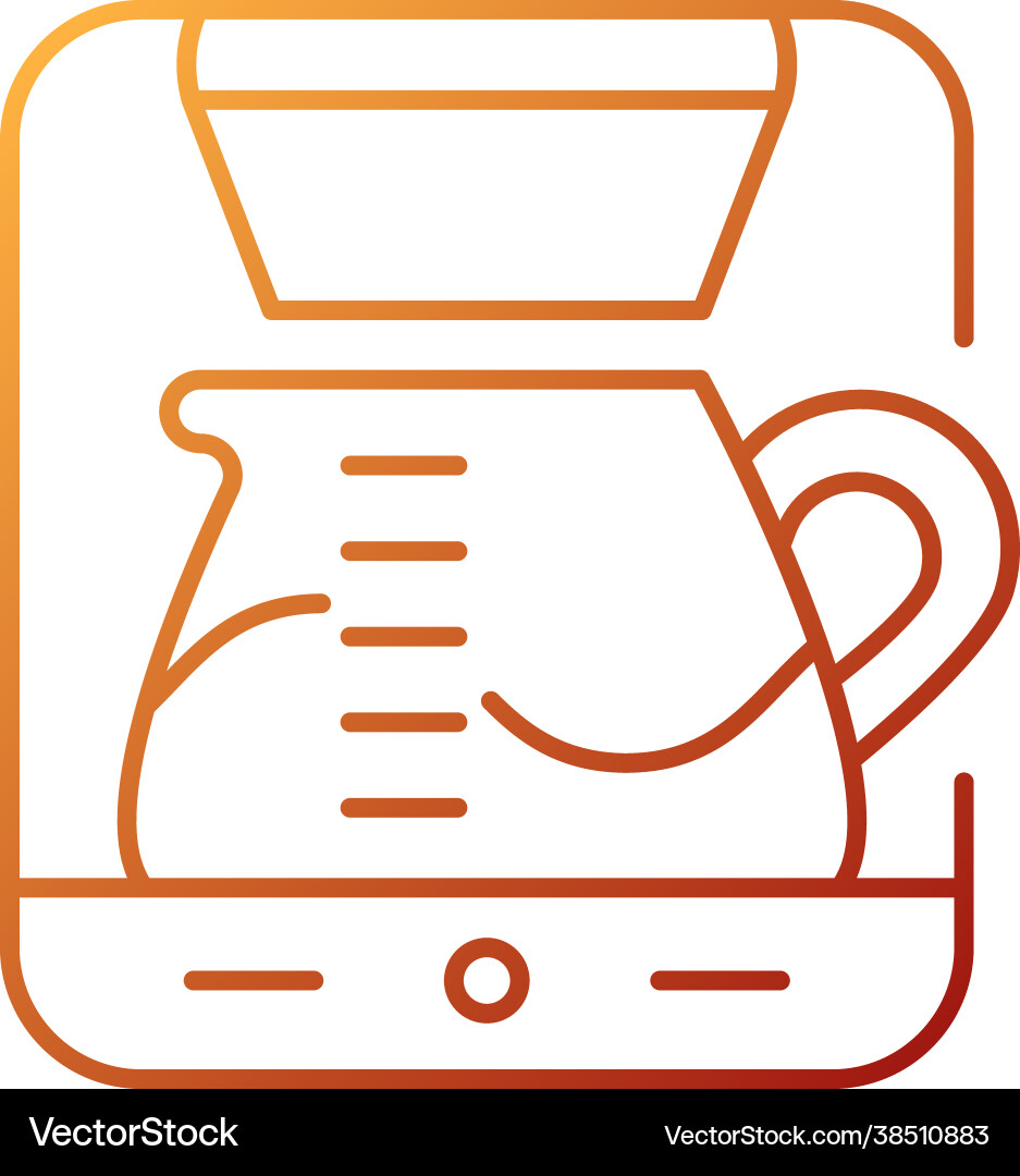 Drip machine gradient linear icon Drip machine gradient linear icon vector image