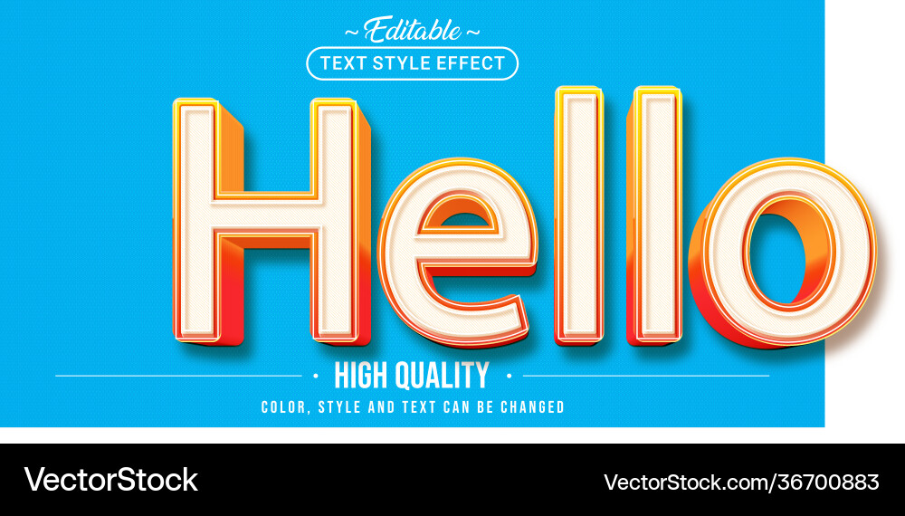 Editierbarer Textstileffekt - hello Vektorbild