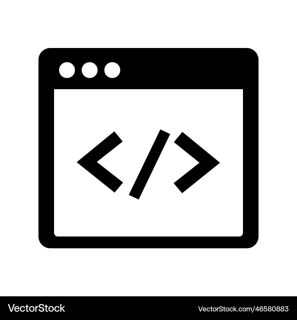 Einfaches Programmiersymbol oder Webfenster Einfaches Programmiersymbol oder Webfenster Vektorbild