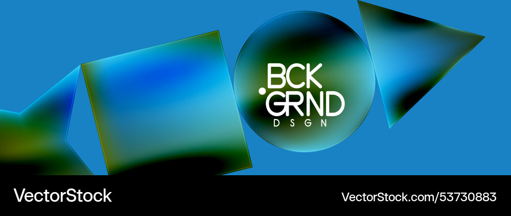 Fluid color geometric shapes abstract background Vector Image