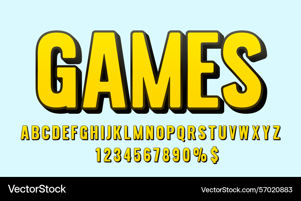 Game fun font set collection letters and numbers Game fun font set collection letters and numbers vector image
