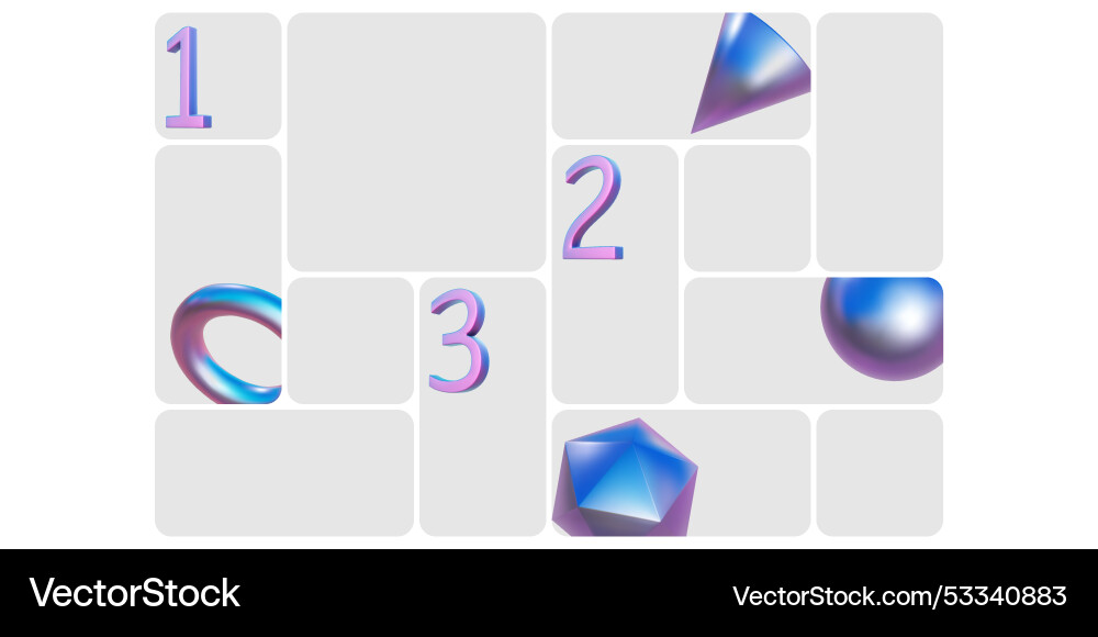 Grid layout template design rounded rectangular Grid layout template design rounded rectangular vector image