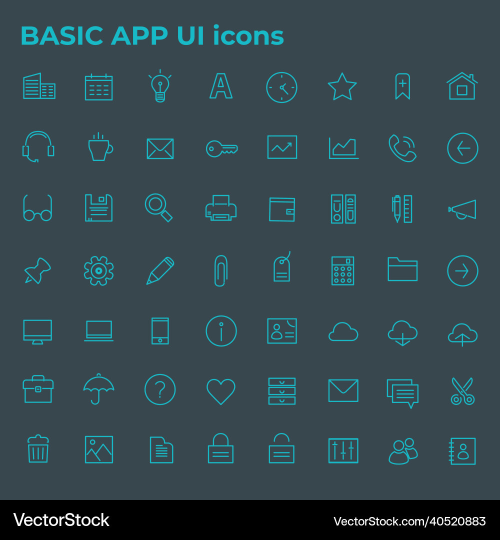 Große grundlegende App ui ux und Büro lineare Symbol-Set Große grundlegende App ui ux und Büro lineare Symbol-Set vektorbild