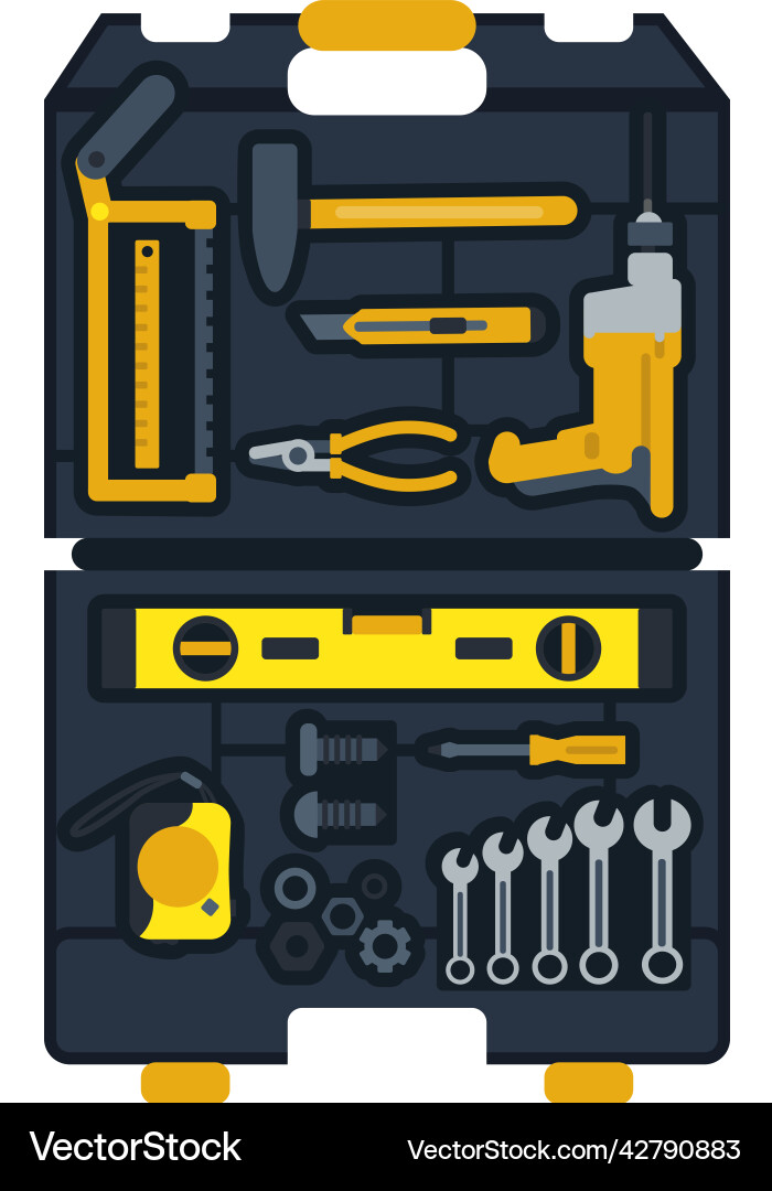 Handman Werkzeugkasten Konstruktion und Reparatur Handman Werkzeugkasten Konstruktion und Reparatur vektorbild