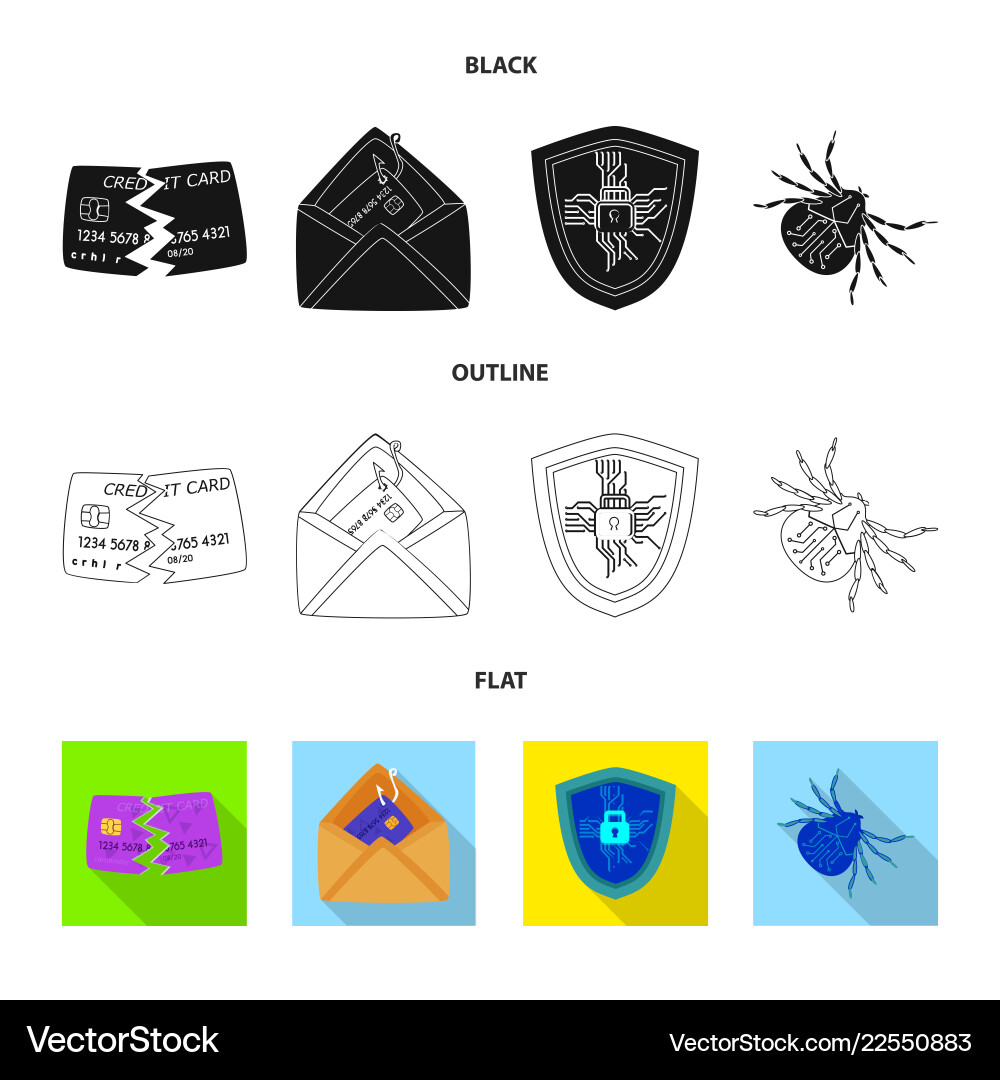 Isolated object of virus and secure symbol Isolated object of virus and secure symbol vector image