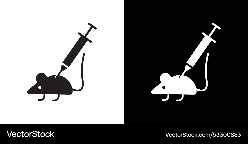 Lab rat experiment icon thin line flat Lab rat experiment icon thin line flat vector image