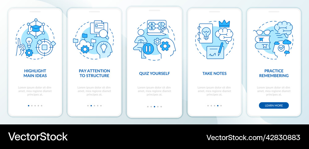 Learning and memorizing techniques blue Learning and memorizing techniques blue vector image