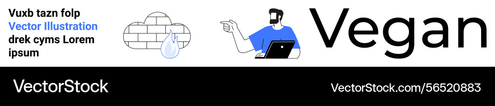 Man working on laptop with drop and cloud graphics vector image