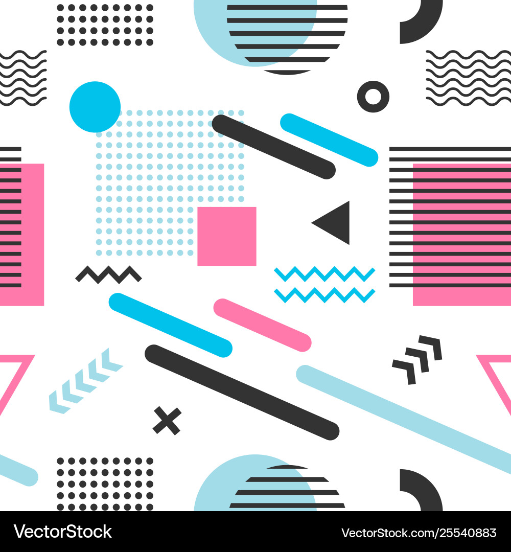 Memphis Style Geometric Pattern vector image
