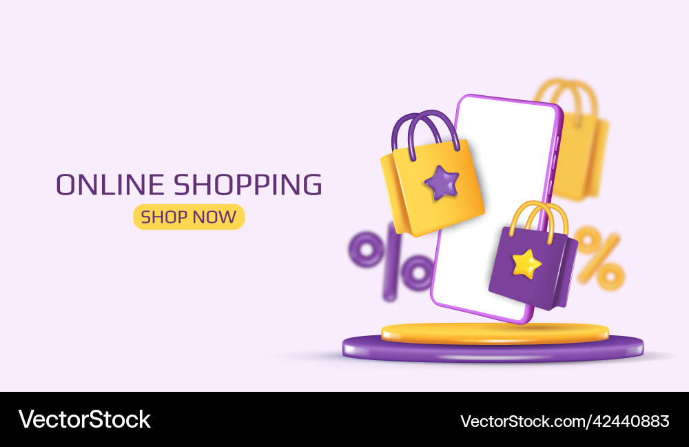 Online shopping on application and website concept Vector Image