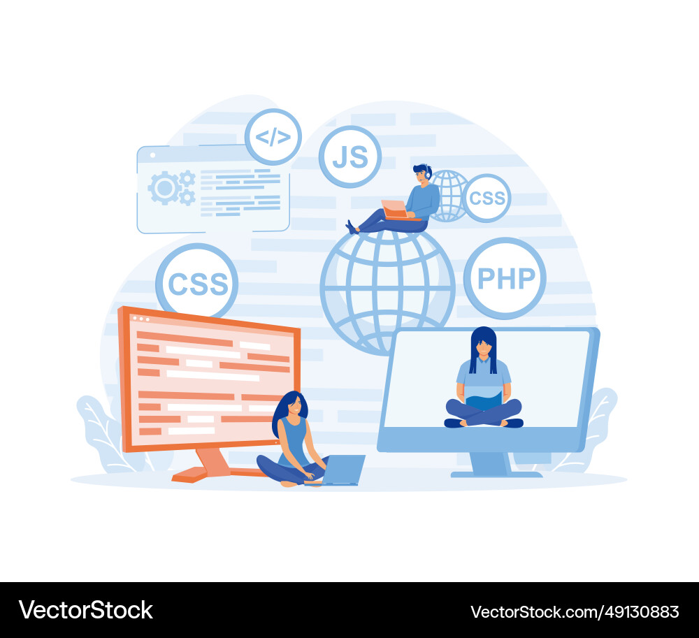 Programming courses web design concept Programming courses web design concept vector image