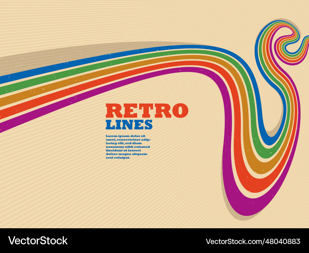 Retro Dimensional Lines Background vector image