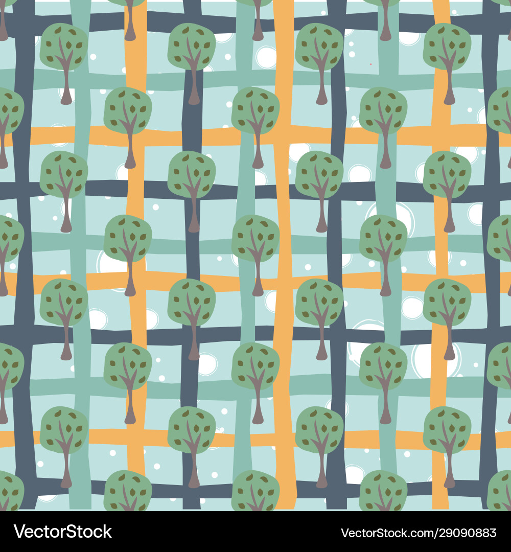 Seamless tree pattern on white background Seamless tree pattern on white background vector image