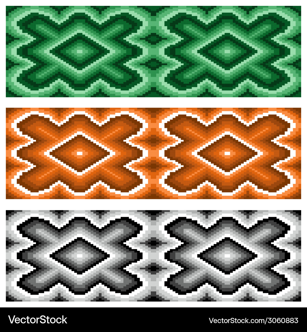 Set of three seamless rhombic patterns vector image