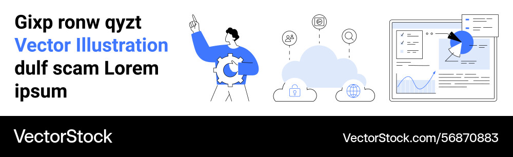 Technology and data analytics concept with cloud Technology and data analytics concept with cloud Vector Image
