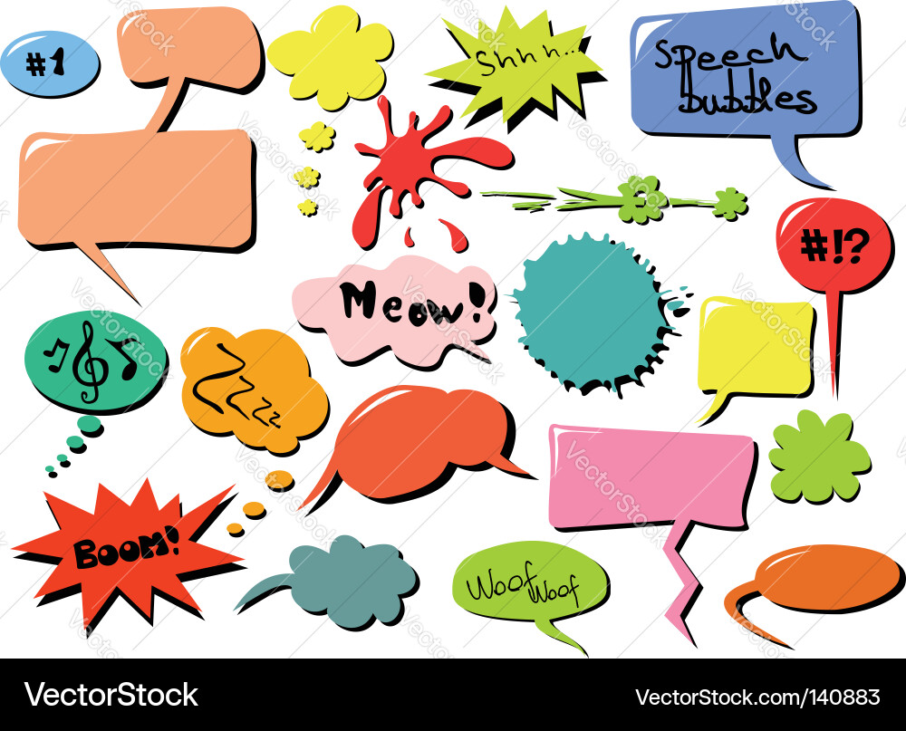 Vibrant Speech Bubbles Collection vector image