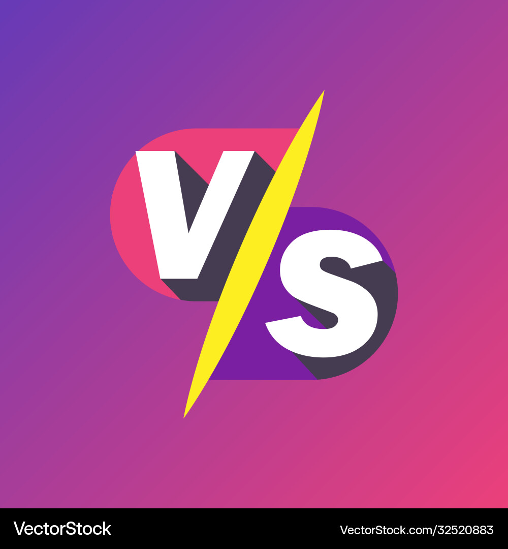Vs screen versus sign on divided background Vs screen versus sign on divided background vector image