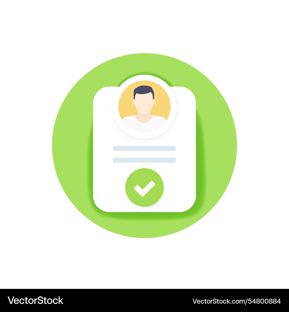 Account verified icon with user and check mark Vector Image