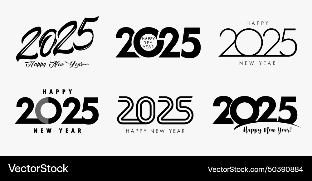 Big Set Of 2025 Logos Text Design With Heart Vector Image Big Set Of 2025 Logos Text Design With Heart Vector 50390884