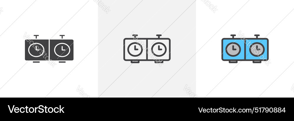 Chess clock icon set timer symbol Vector Image