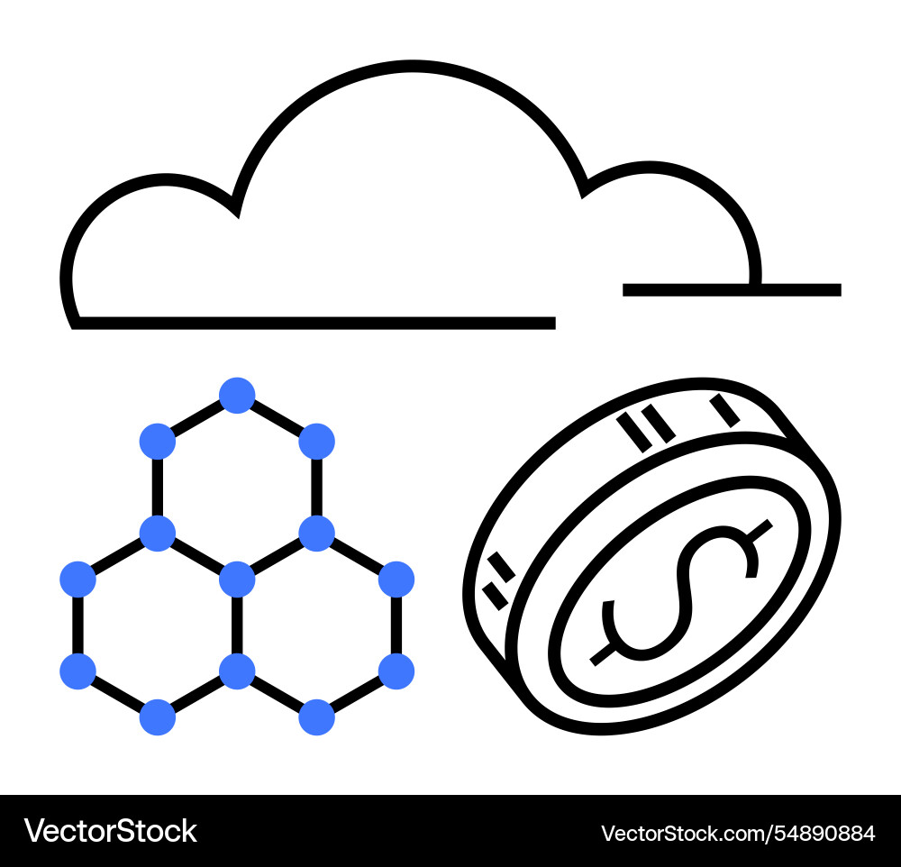 Cloud computing blockchain technology Cloud computing blockchain technology Vector Image