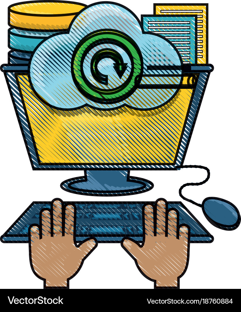 Computer and dat center design vector image