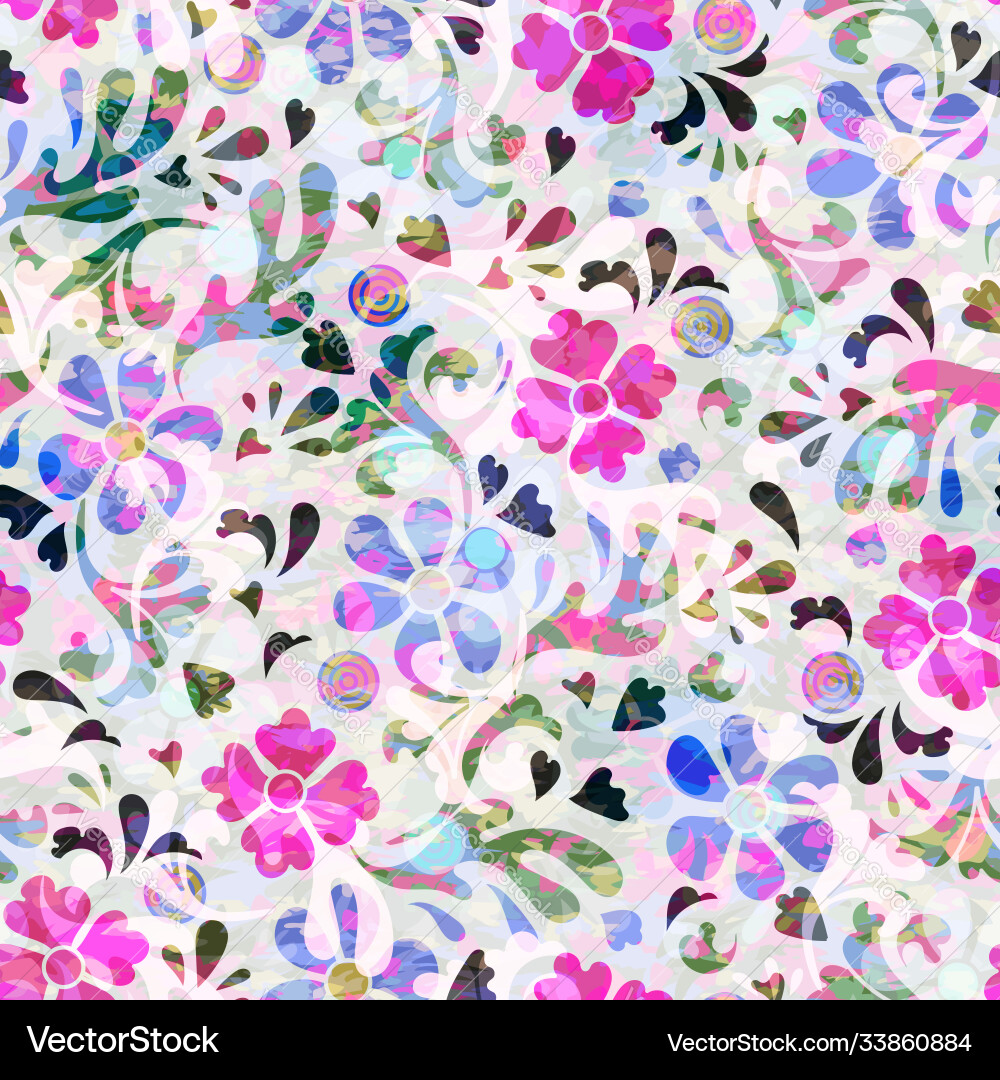 Floral Seamless Pattern - Light Background Vector Image