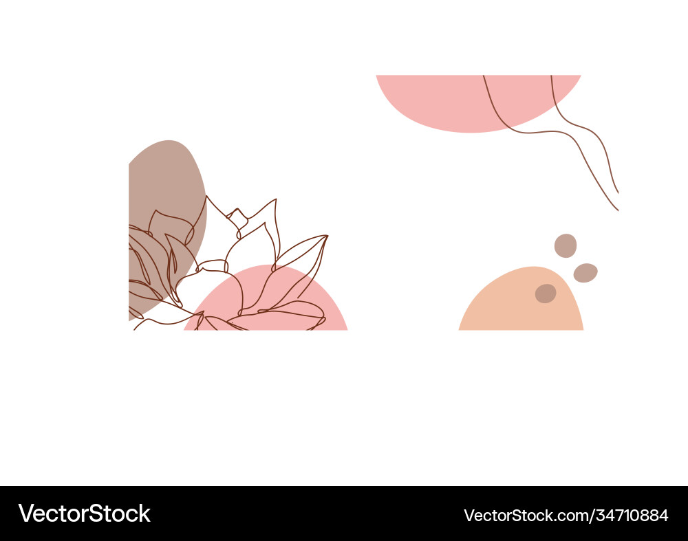 Flower in a linear style on colorful background Flower in a linear style on colorful background vector image