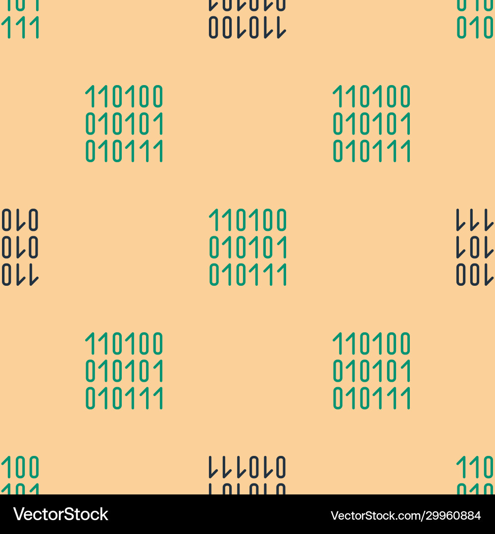 Green and black binary code icon isolated seamless Vector Image