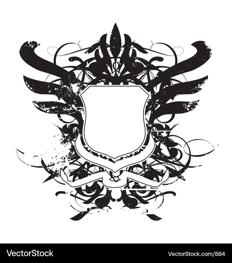 Grunge Heraldic Shield Vector Image