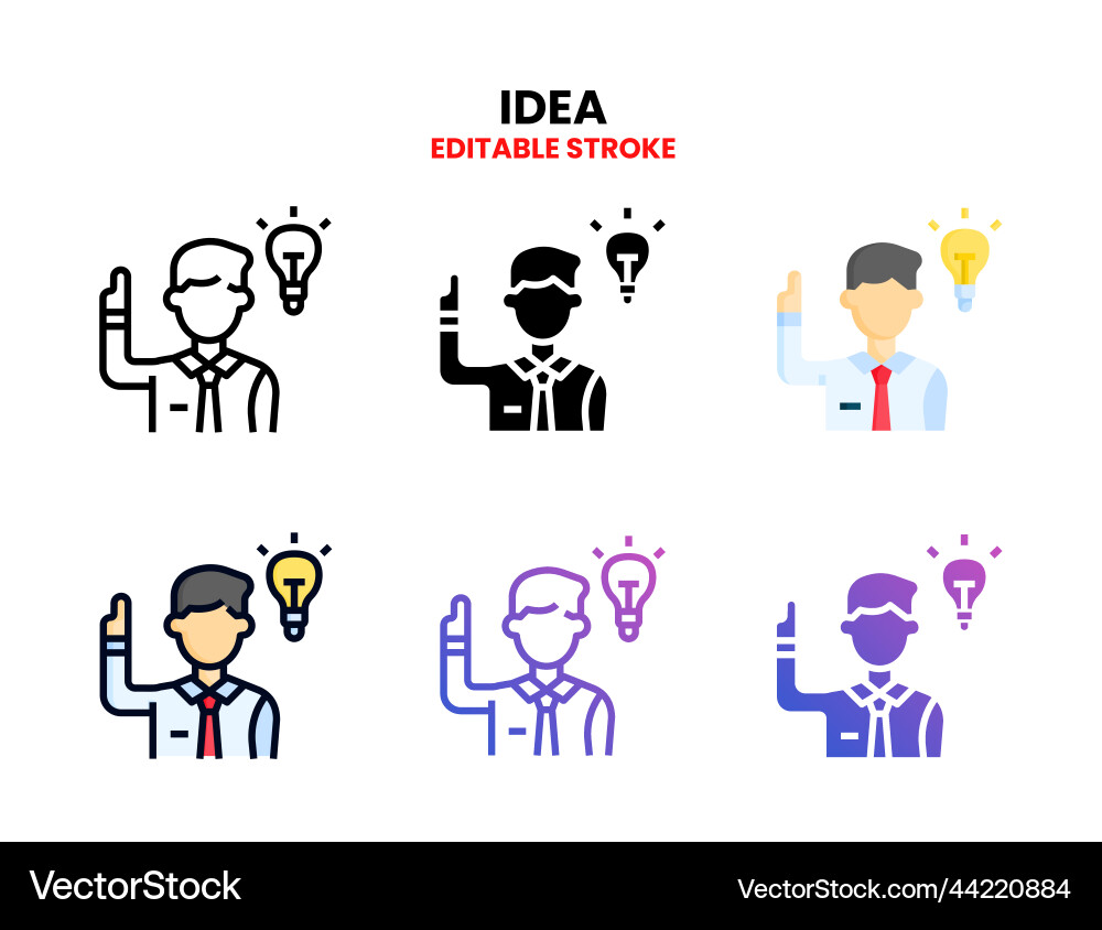 Idea icon set with different styles Idea icon set with different styles vector image