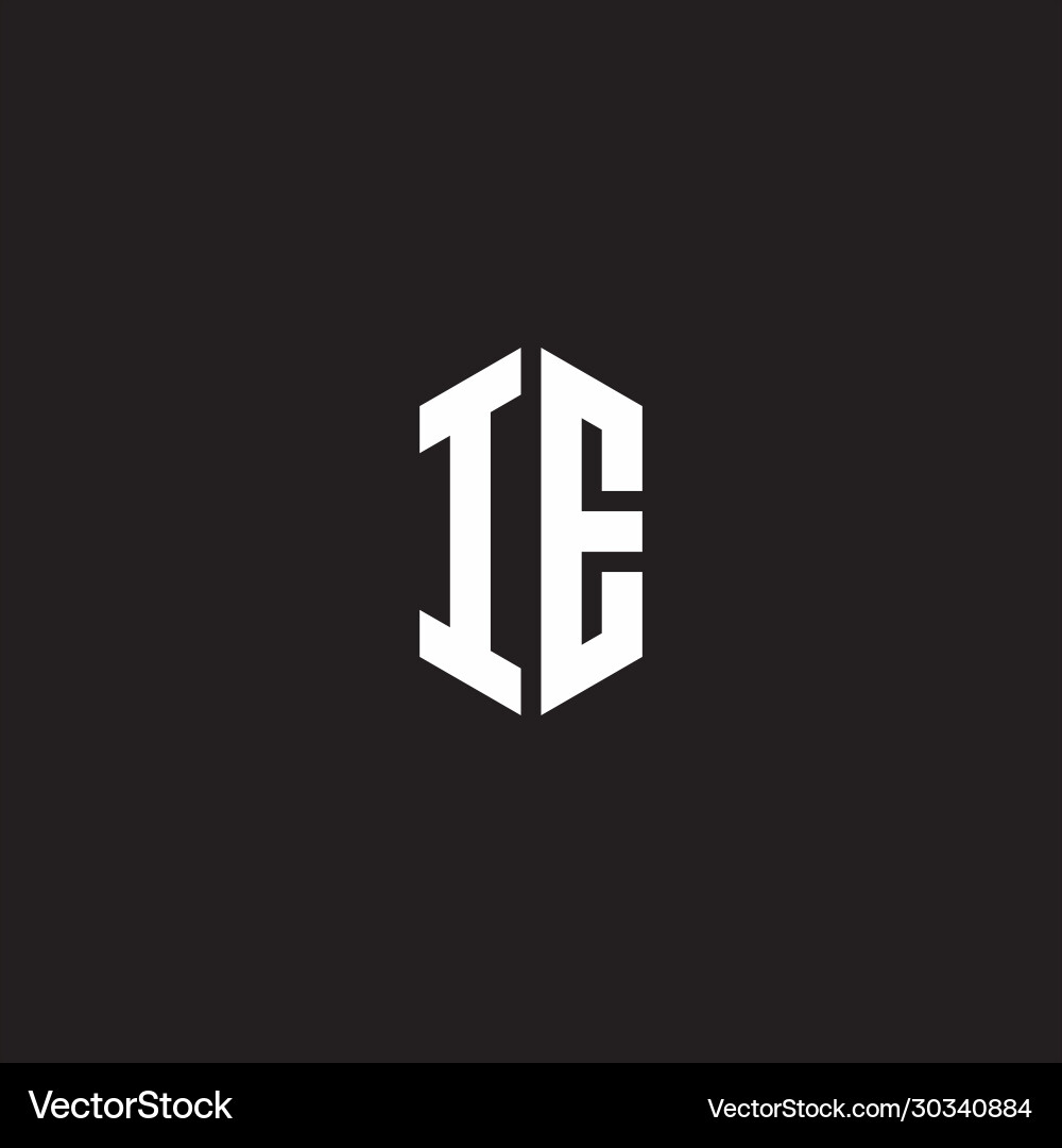 Ie logo monogram with hexagon shape style design Vector Image