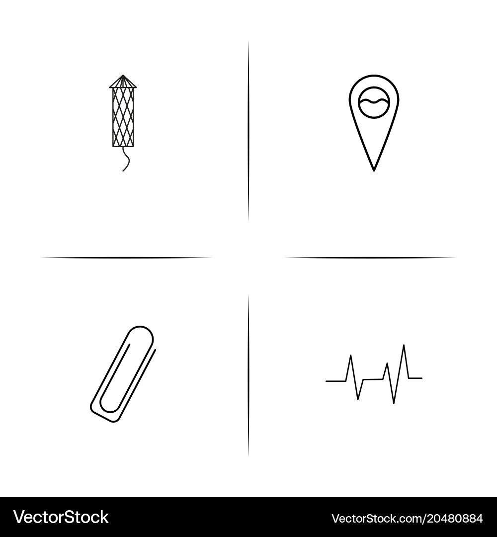 Internet of things simple linear icons set vector image