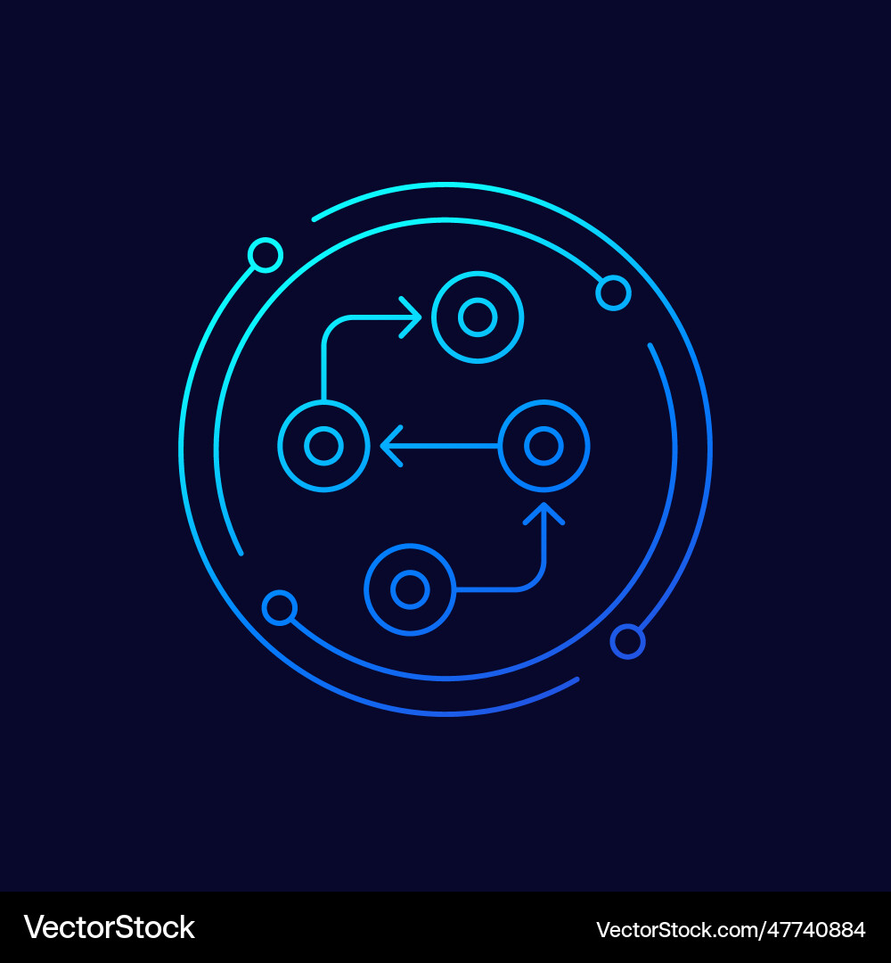 Methodology line icon for web vector image