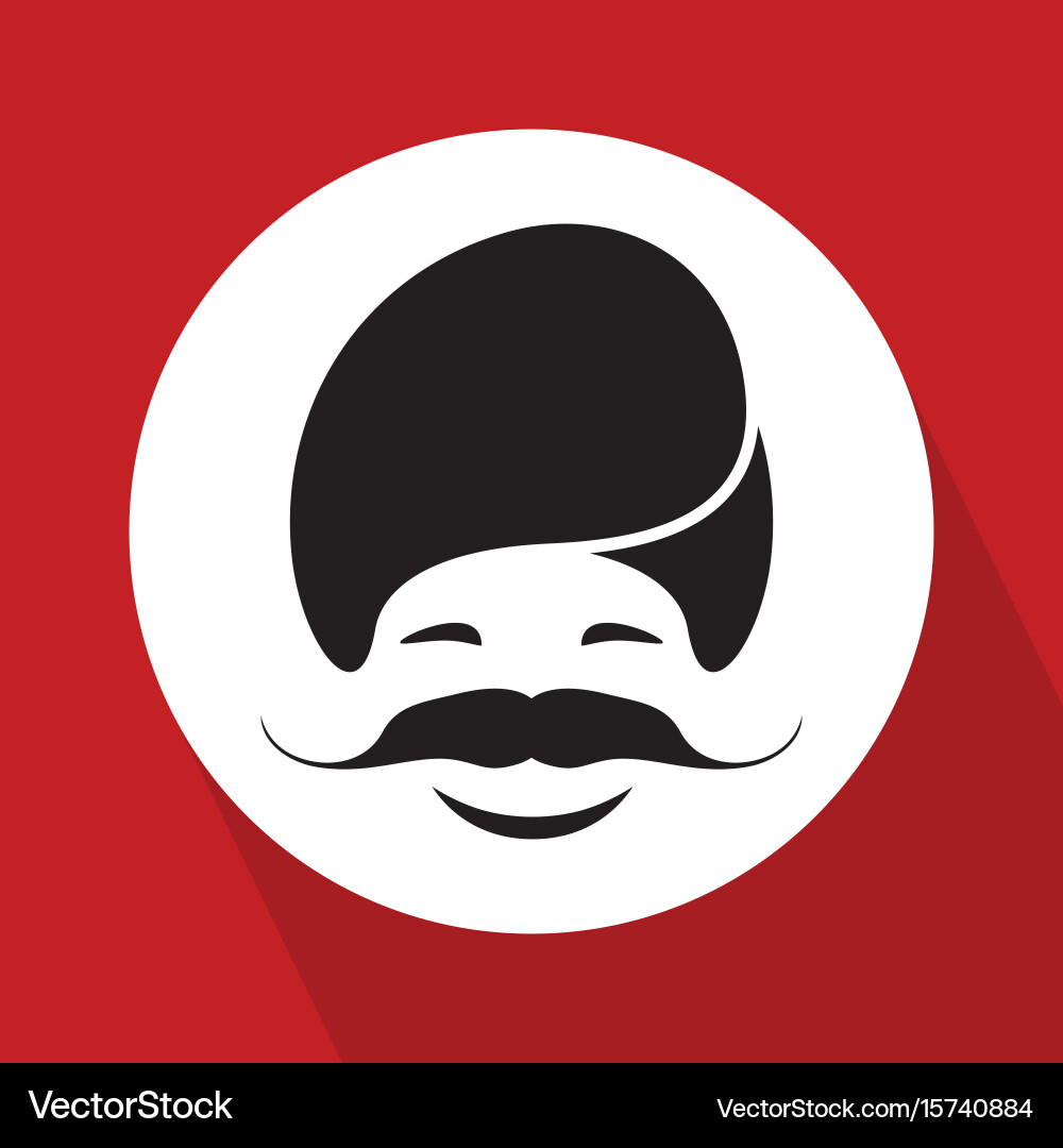 Smiling Man with Mustache Vector Image