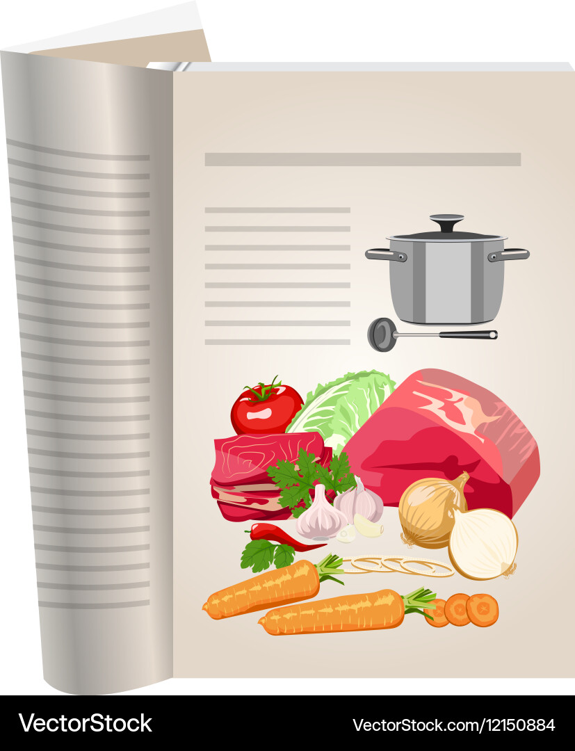 Template pages of a cookbook vector image
